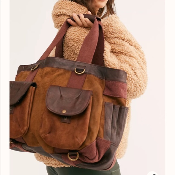 FREE PEOPLE Distressed Leather Convertible Tote - Picture 2 of 10